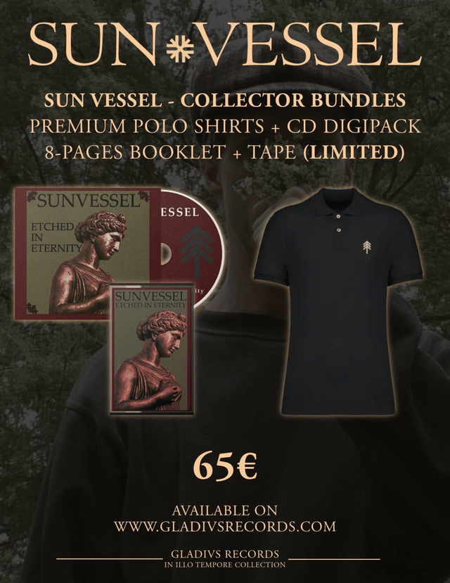Pre-order:  Bundle Sun Vessel - Etched In Eternity - CD + Cassette + polo (Available in mid-October)