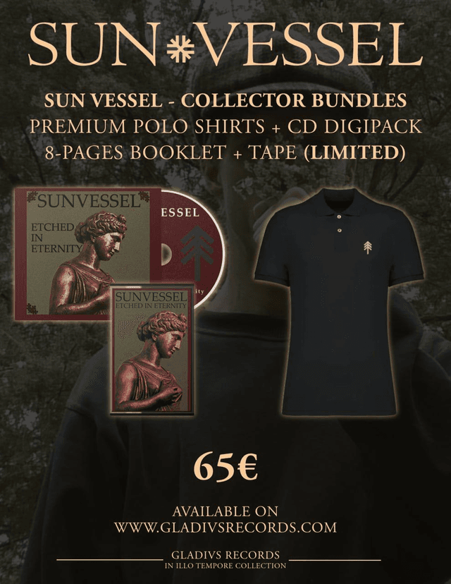 Pre-order:  Bundle Sun Vessel - Etched In Eternity - CD + Cassette + polo (Available in mid-October)